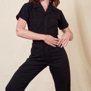 Big Bud Press Short Sleeve Jumpsuit Basic Black  Size M Medium